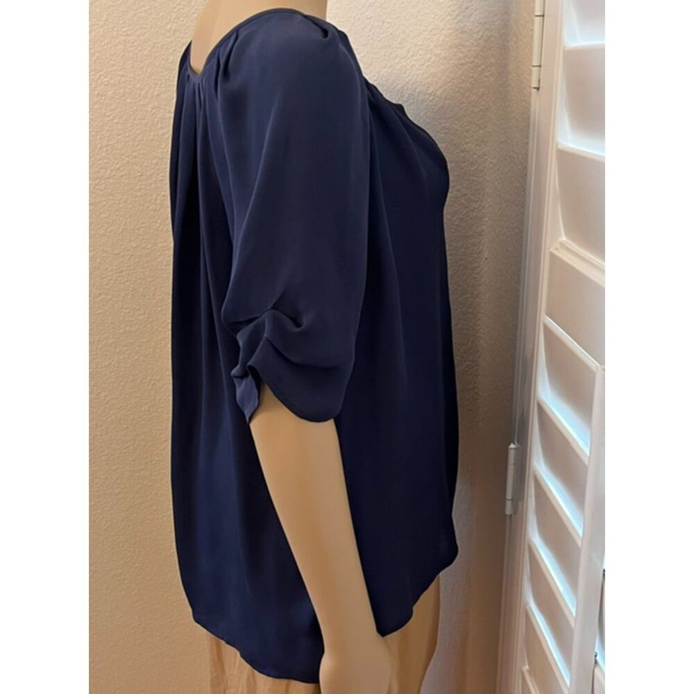 SZ L Joie BERKELEY Matte 100% Silk Hidden Placard Button Blouse in Yves Blue - Picture 6 of 8